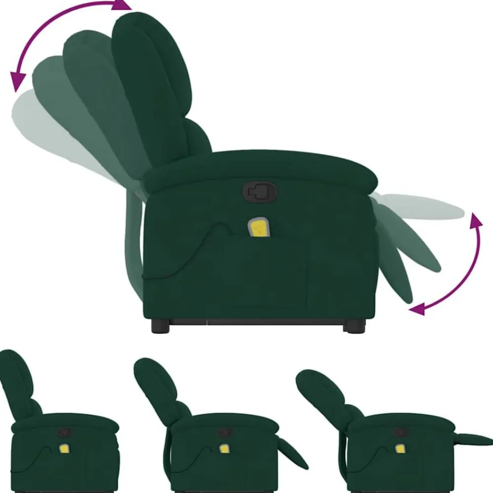 vidaXL Sillas-Sillón reclinable de masaje elevable terciopelo