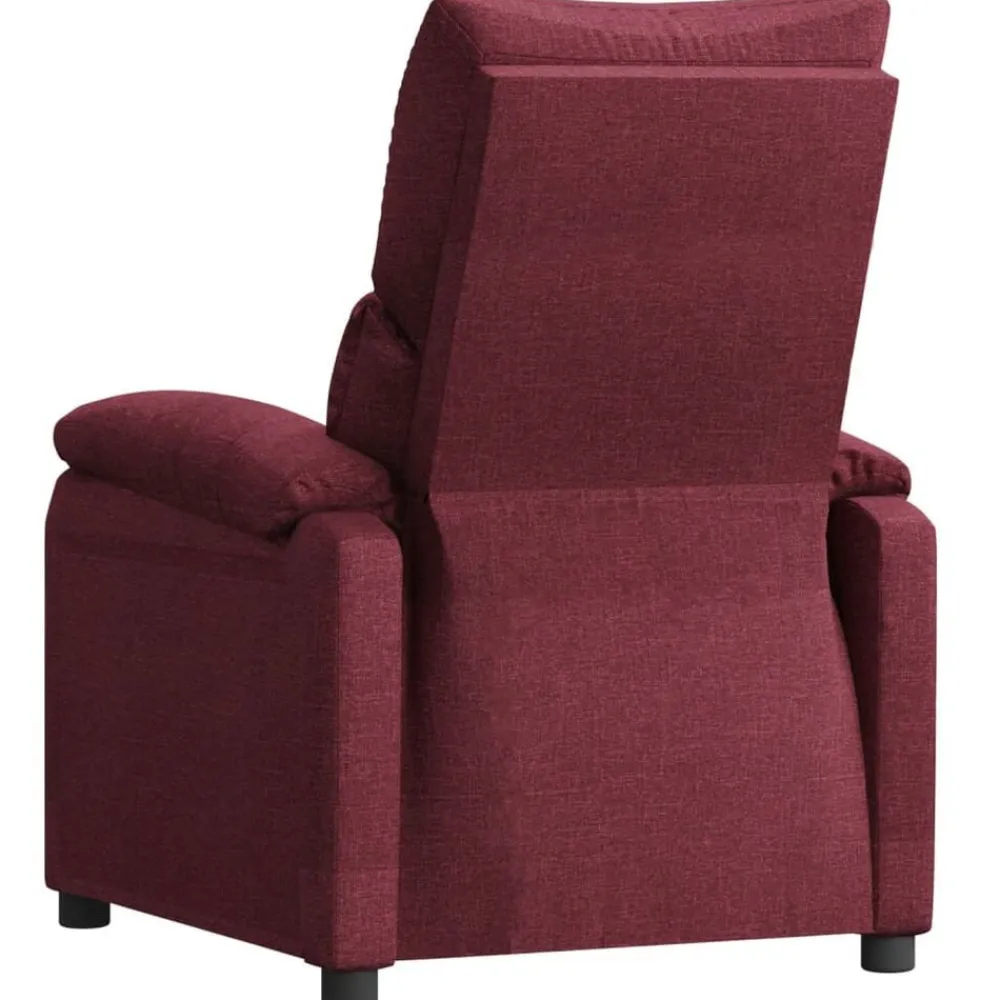 vidaXL Sillas-Sillón reclinable de tela rojo tinto
