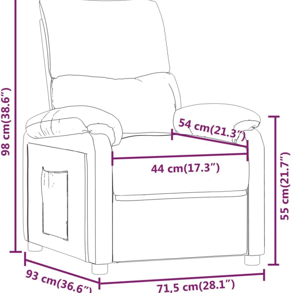 vidaXL Sillas-Sillón reclinable de tela rojo tinto