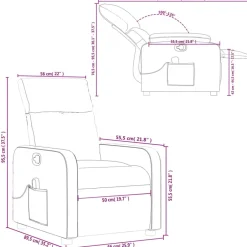 vidaXL Sillón reclinable de masaje de tela Gris claro Best