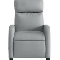 vidaXL Sillón reclinable de masaje de tela Gris claro Best