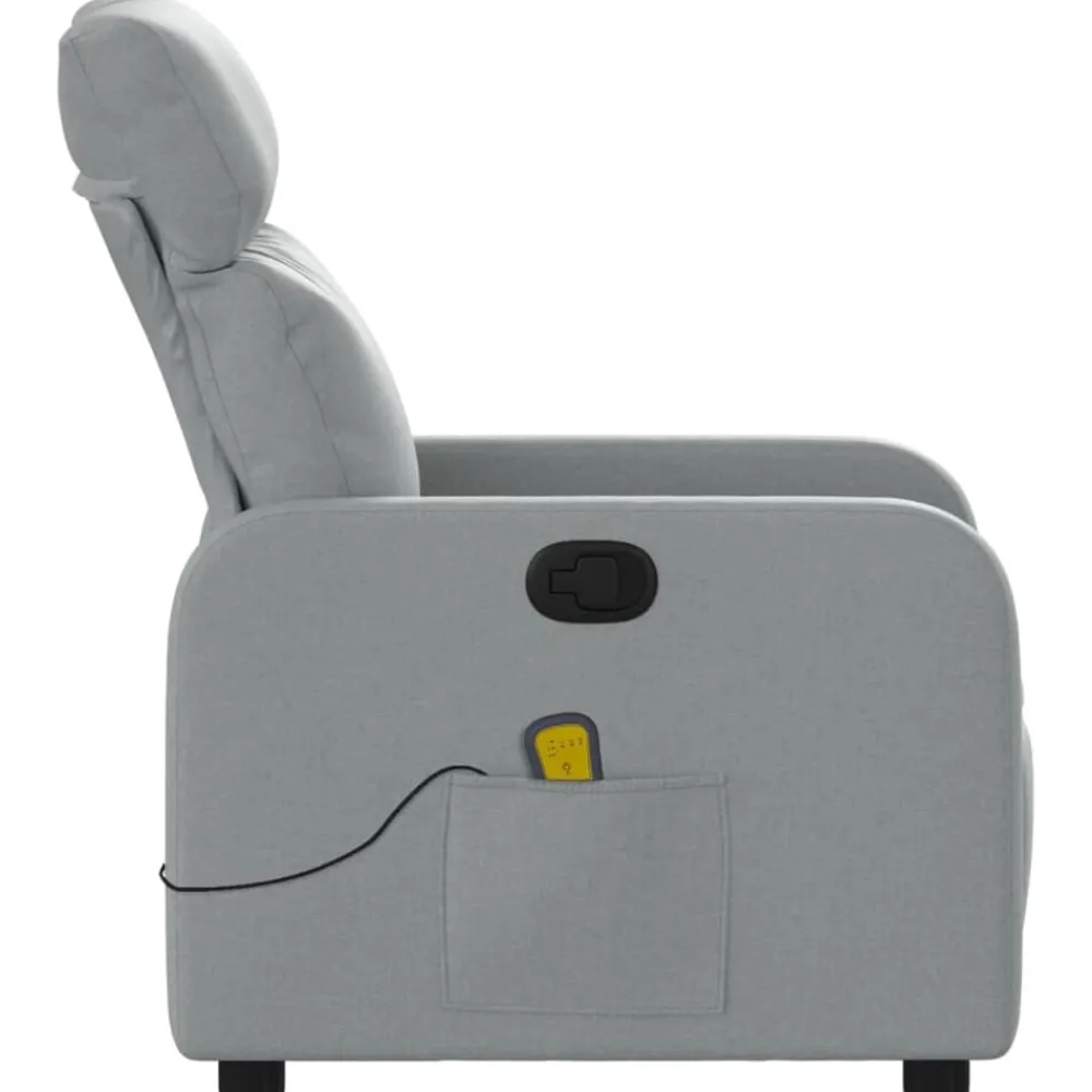 vidaXL Sillón reclinable de masaje de tela Gris claro Best