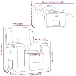 vidaXL Sillas-Sillón reclinable de tela gris taupe