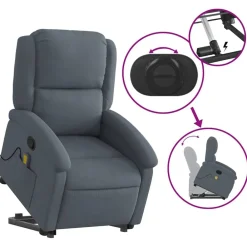 vidaXL Sillas-Sillón reclinable de masaje elevable terciopelo