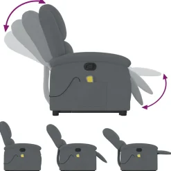 vidaXL Sillas-Sillón reclinable de masaje elevable terciopelo
