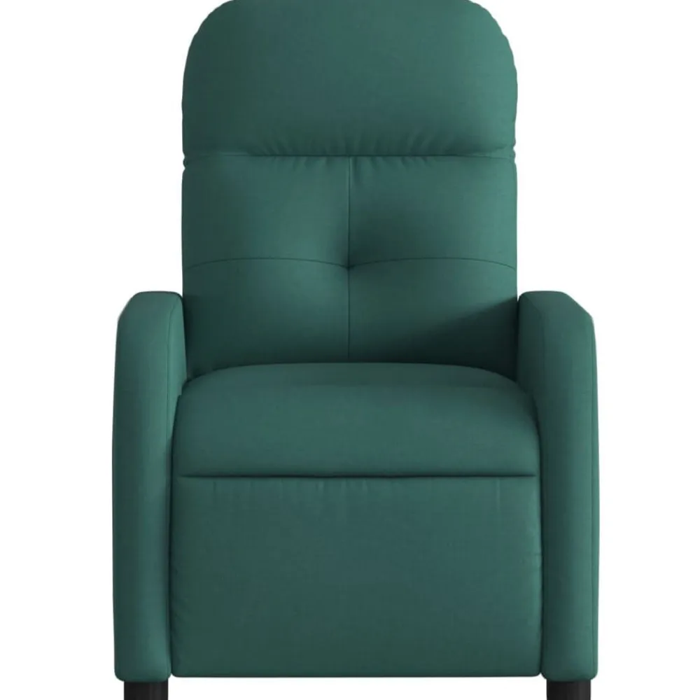 vidaXL Sillón reclinable de tela Verde oscuro Online