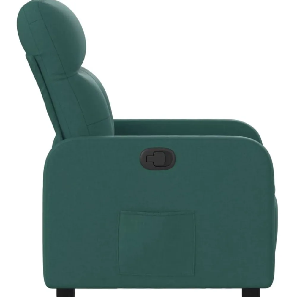 vidaXL Sillón reclinable de tela Verde oscuro Online