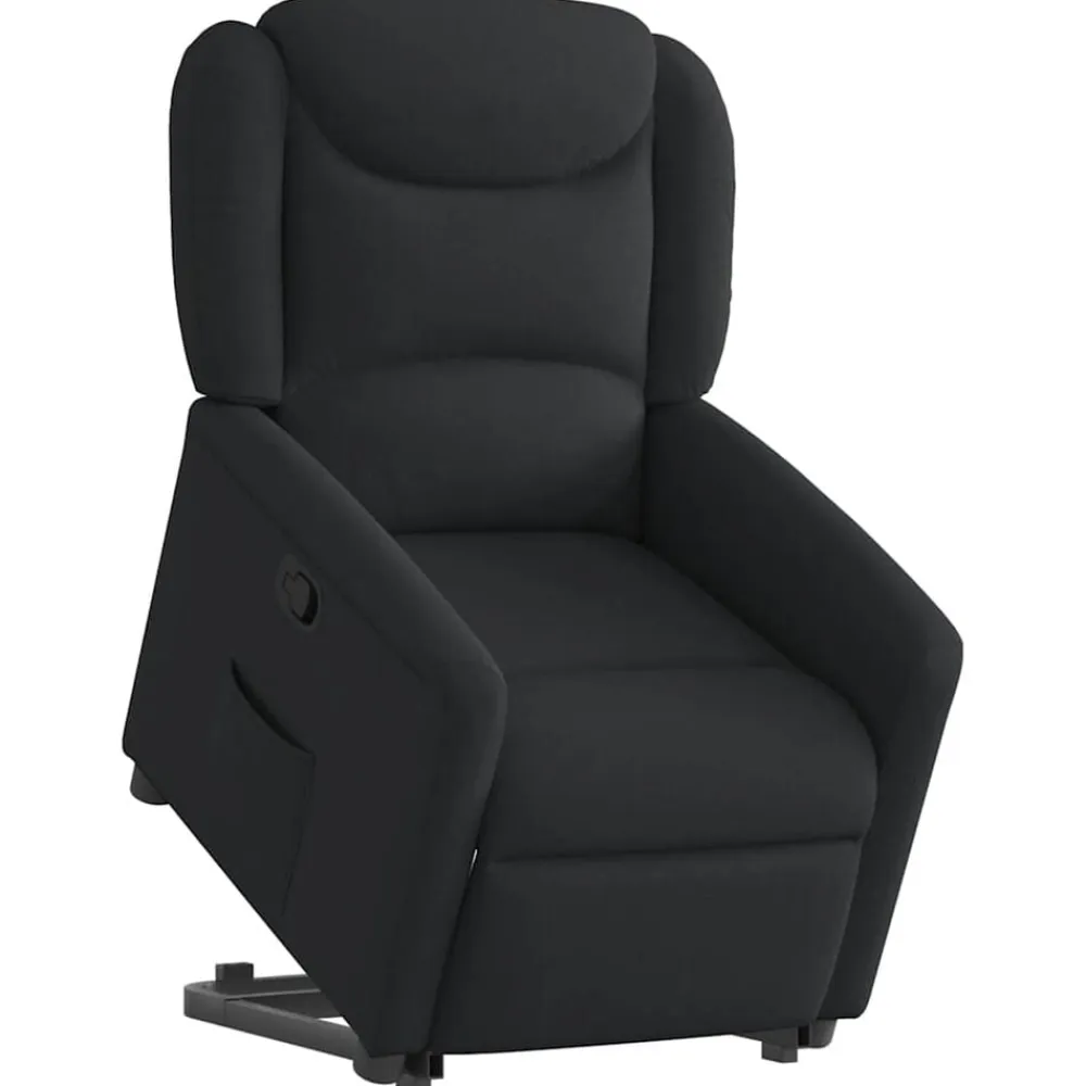 vidaXL Sillón reclinable elevable tela Negro Hot