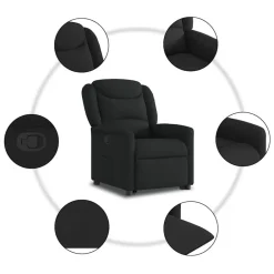 vidaXL Sillón reclinable elevable tela Negro Hot