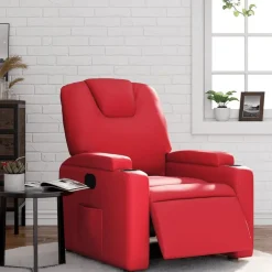 vidaXL Sillas-Sillón reclinable eléctrico de cuero sintético