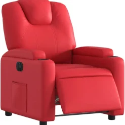 vidaXL Sillas-Sillón reclinable eléctrico de cuero sintético