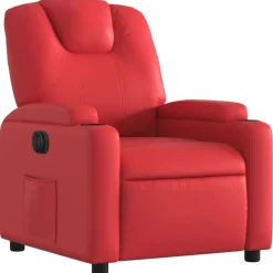 vidaXL Sillas-Sillón reclinable eléctrico de cuero sintético
