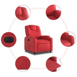 vidaXL Sillas-Sillón reclinable eléctrico de cuero sintético