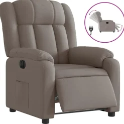 vidaXL Sillas-Sillón reclinable eléctrico tela gris