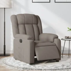 vidaXL Sillas-Sillón reclinable eléctrico tela gris