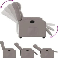 vidaXL Sillas-Sillón reclinable eléctrico tela gris