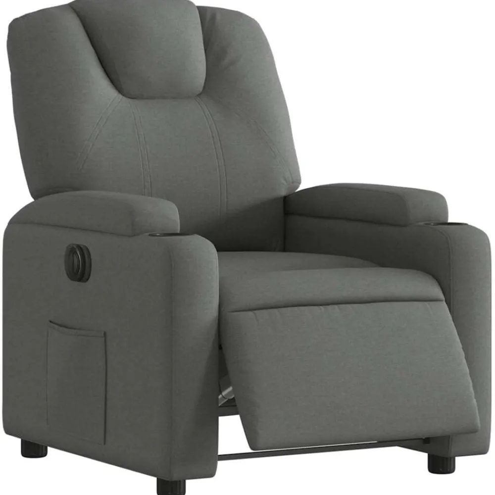 vidaXL Sillón reclinable eléctrico de tela Gris oscuro Sale