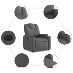 vidaXL Sillón reclinable eléctrico de tela Gris oscuro Sale