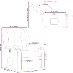 vidaXL Sillón reclinable eléctrico de cuero sintético Gris Online