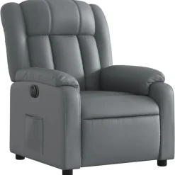 vidaXL Sillón reclinable eléctrico de cuero sintético Gris Online