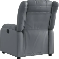 vidaXL Sillón reclinable eléctrico de cuero sintético Gris Online