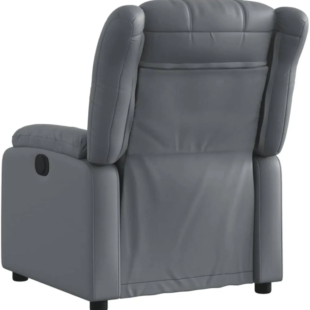 vidaXL Sillón reclinable eléctrico de cuero sintético Gris Online