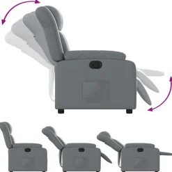 vidaXL Sillón reclinable eléctrico de cuero sintético Gris Online