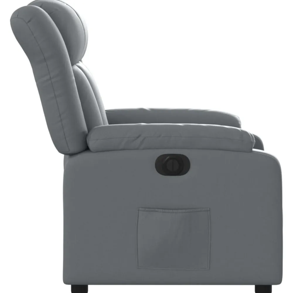 vidaXL Sillón reclinable eléctrico de cuero sintético Gris Online