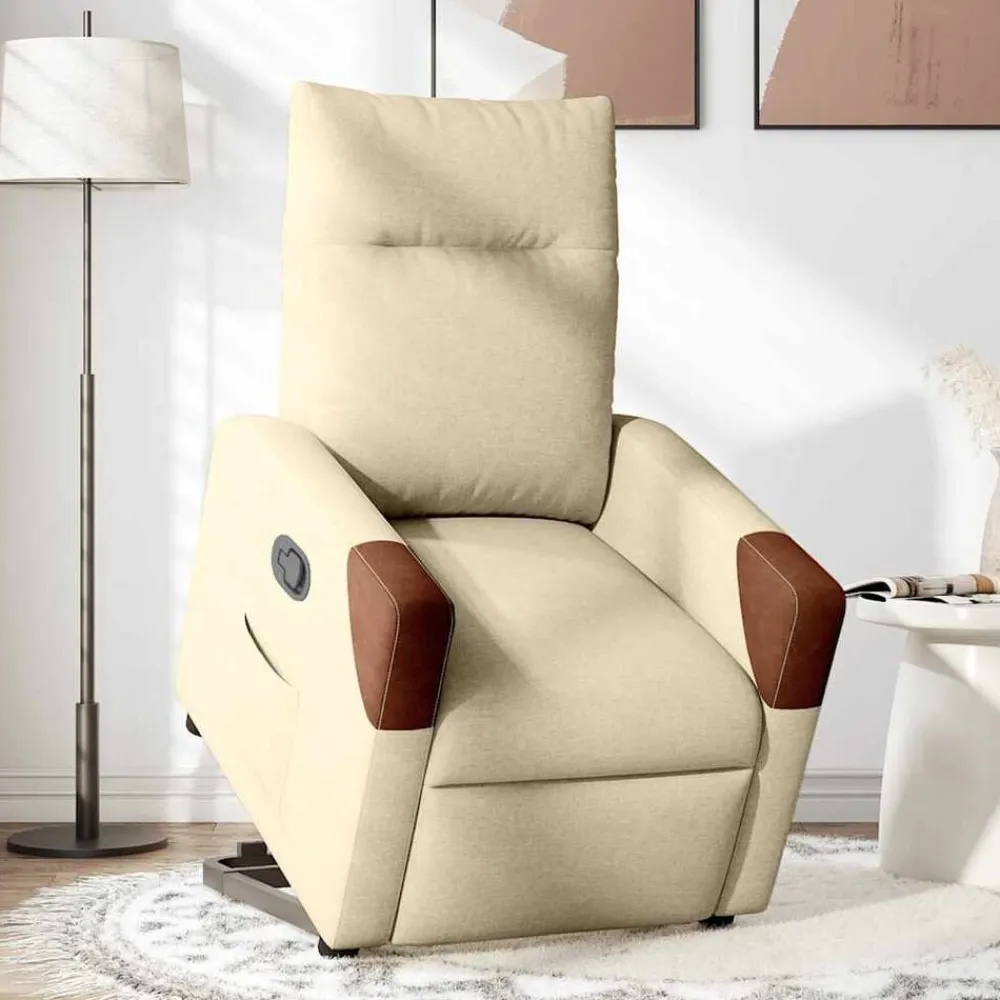 vidaXL Sillas-Sillón reclinable elevable de tela color