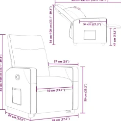 vidaXL Sillas-Sillón reclinable elevable de tela color