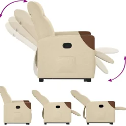 vidaXL Sillas-Sillón reclinable elevable de tela color
