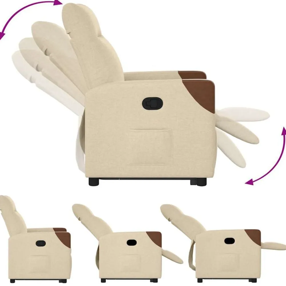 vidaXL Sillas-Sillón reclinable elevable de tela color