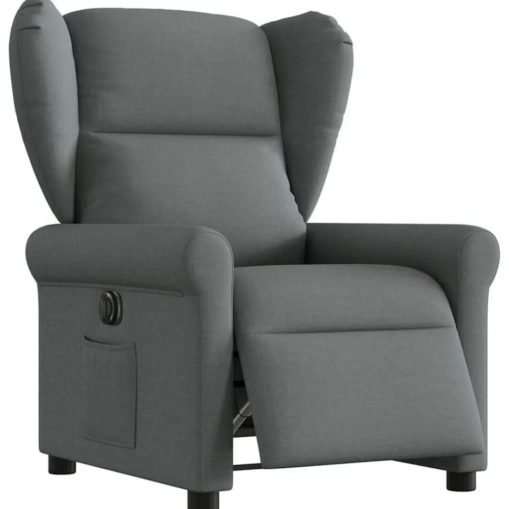 vidaXL Sillón reclinable eléctrico de tela Gris oscuro Sale