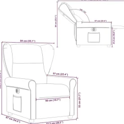 vidaXL Sillón reclinable eléctrico de tela Gris oscuro Sale