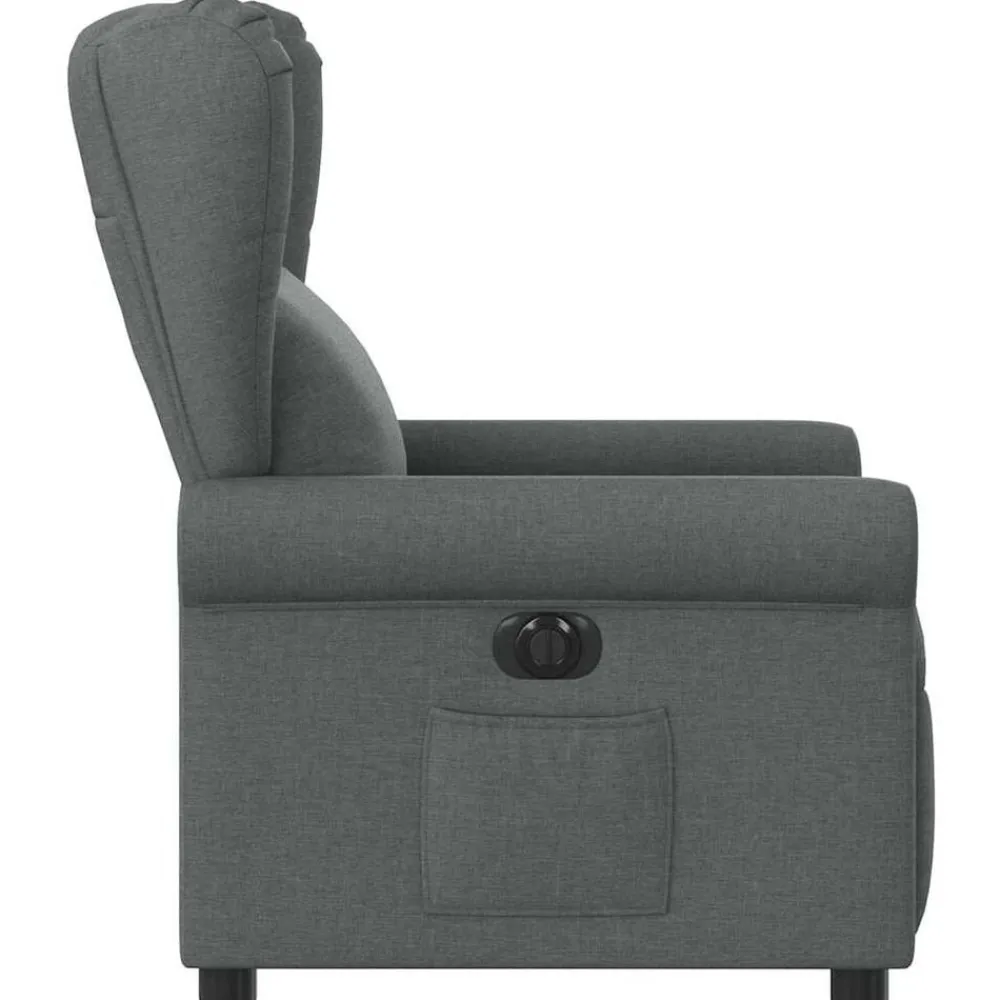 vidaXL Sillón reclinable eléctrico de tela Gris oscuro Sale