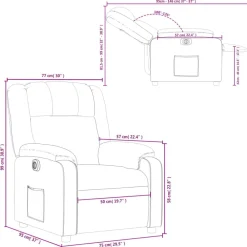 vidaXL Sillas-Sillón reclinable eléctrico tela