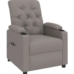 vidaXL Sillas-Sillón reclinable eléctrico tela gris