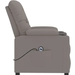 vidaXL Sillas-Sillón reclinable eléctrico tela gris