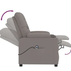 vidaXL Sillas-Sillón reclinable eléctrico tela gris