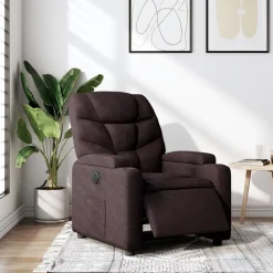 vidaXL Sillón reclinable eléctrico tela marrón oscuro Marrón oscuro Best