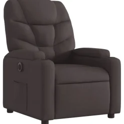 vidaXL Sillón reclinable eléctrico tela marrón oscuro Marrón oscuro Best