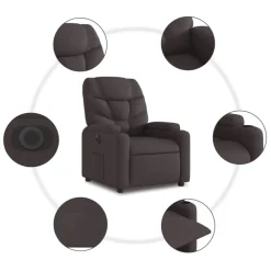 vidaXL Sillón reclinable eléctrico tela marrón oscuro Marrón oscuro Best