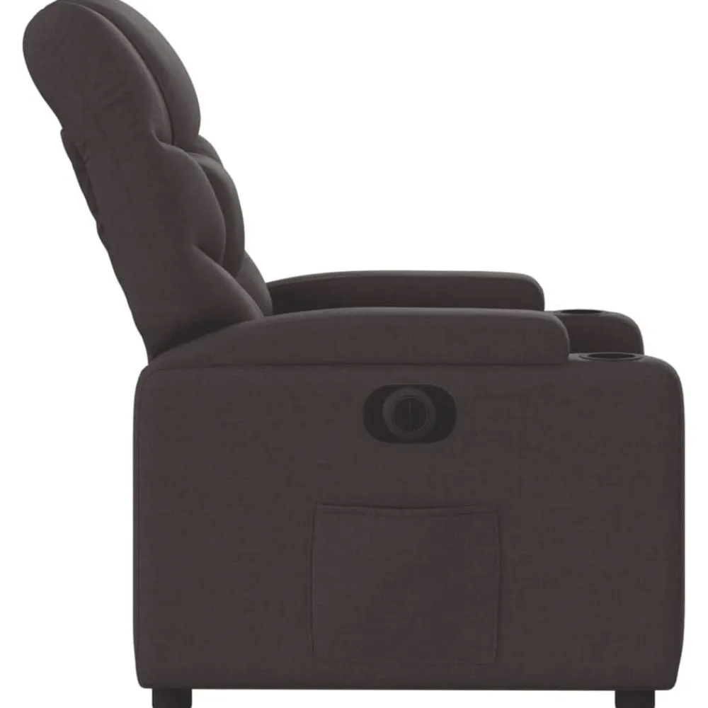 vidaXL Sillón reclinable eléctrico tela marrón oscuro Marrón oscuro Best