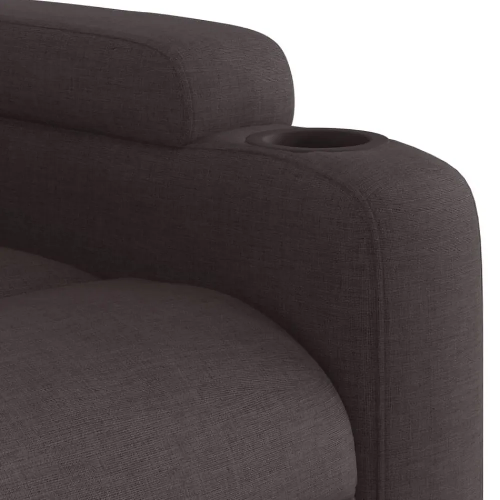 vidaXL Sillón reclinable eléctrico tela marrón oscuro Marrón oscuro Best