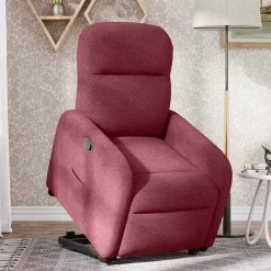 vidaXL Sillón reclinable elevable tela rojo tinto Rojo vino tinto Online