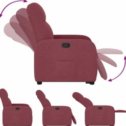 vidaXL Sillón reclinable elevable tela rojo tinto Rojo vino tinto Online