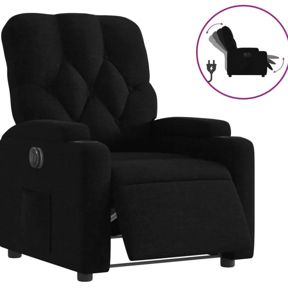 vidaXL Sillas-Sillón reclinable eléctrico de tela