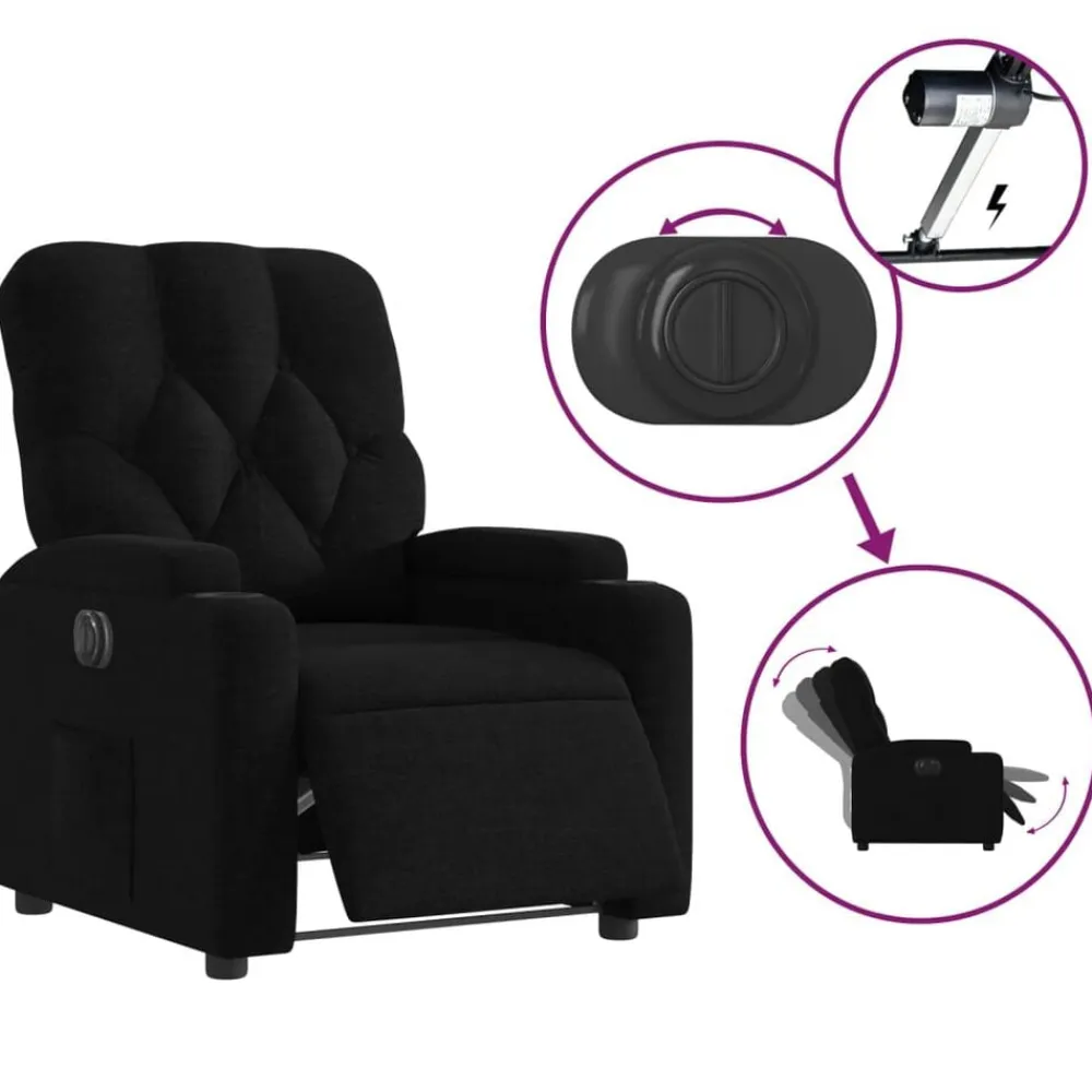 vidaXL Sillas-Sillón reclinable eléctrico de tela