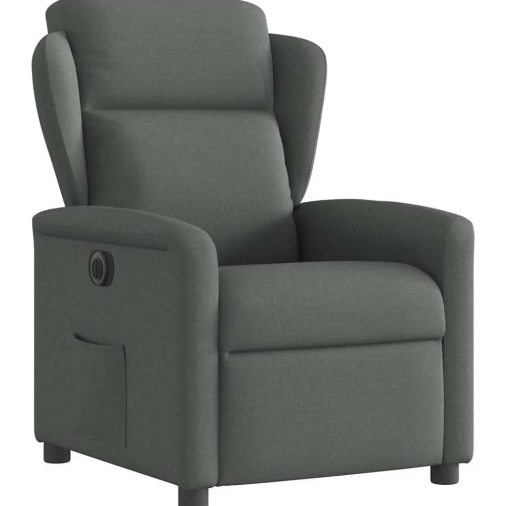 vidaXL Sillón reclinable eléctrico de tela Gris oscuro Outlet