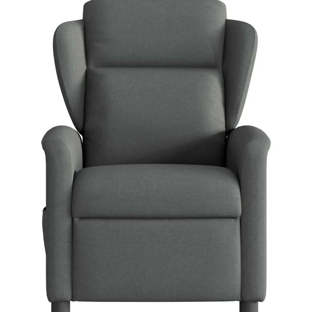 vidaXL Sillón reclinable eléctrico de tela Gris oscuro Outlet